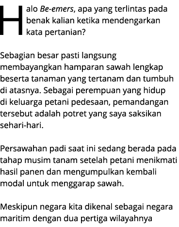 Halo Be emers, apa yang terlintas pada benak kalian ketika mendengarkan kata pertanian? Sebagian besar pasti langsung...