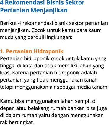 4 Rekomendasi Bisnis Sektor Pertanian Menjanjikan Berikut 4 rekomendasi bisnis sektor pertanian menjanjikan. Cocok un...