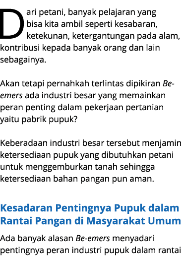Dari petani, banyak pelajaran yang bisa kita ambil seperti kesabaran, ketekunan, ketergantungan pada alam, kontribusi...