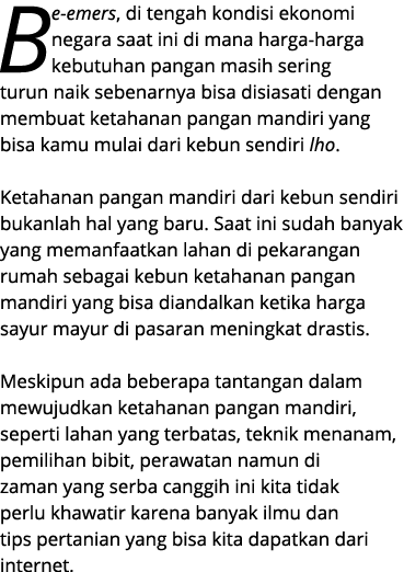 Be emers, di tengah kondisi ekonomi negara saat ini di mana harga harga kebutuhan pangan masih sering turun naik sebe...