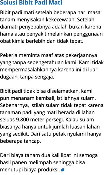 Solusi Bibit Padi Mati Bibit padi mati setelah beberapa hari masa tanam menyisakan kekecewaan. Setelah diamati penyeb...