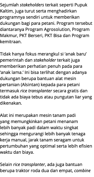 Sejumlah stakeholders terkait seperti Pupuk Kaltim, juga turut serta menghadirkan programnya sendiri untuk memberikan...